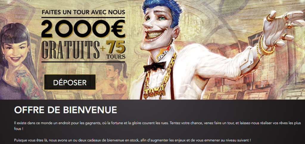 Bonus de bienvenue sur casino joka