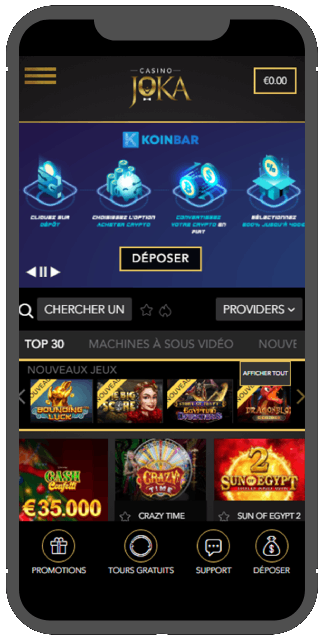Casino Joka est disponible sur mobile