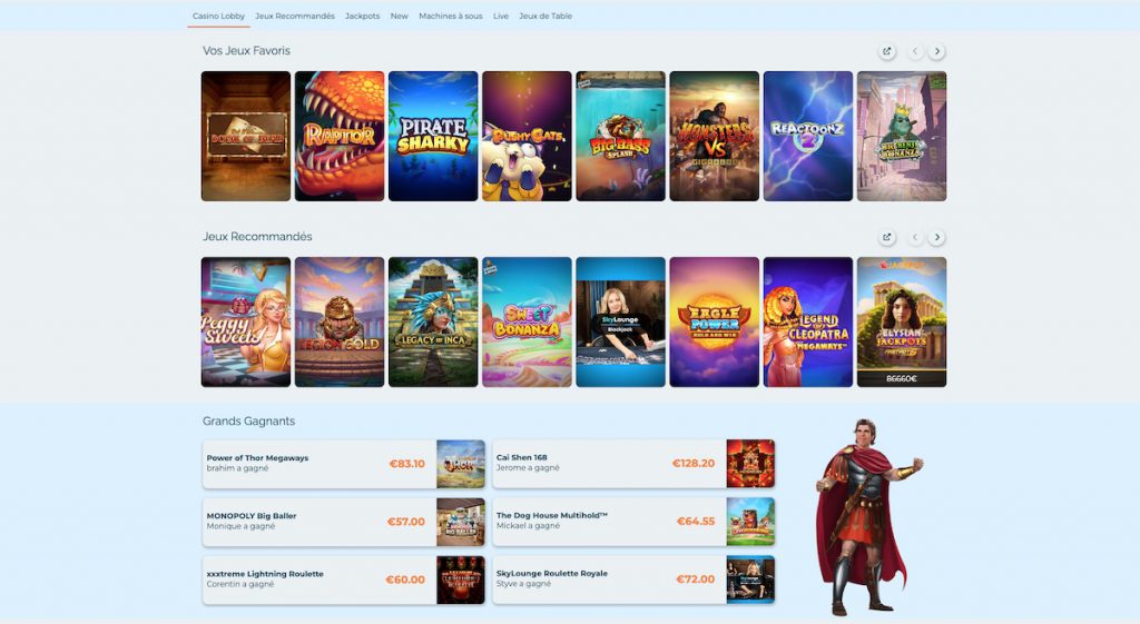 jeux disponibles sur AlexanderCasino
