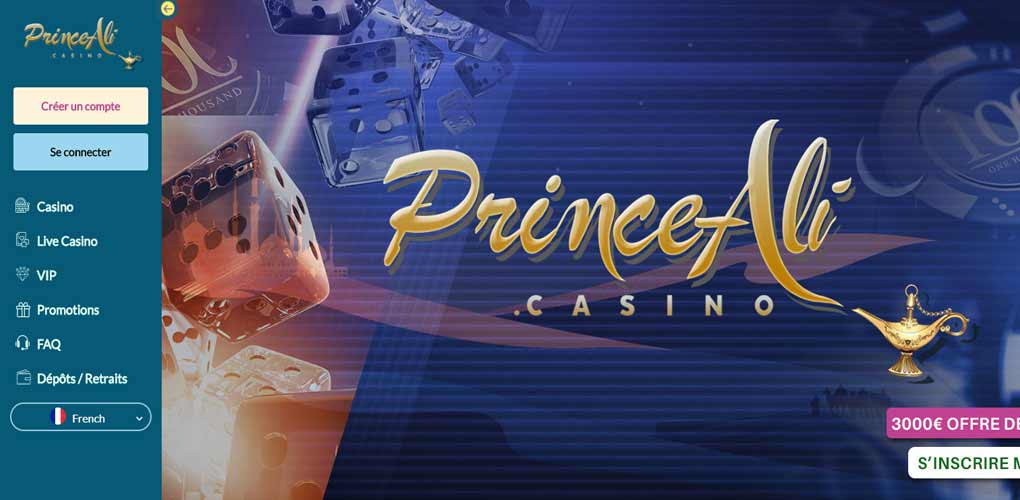 inscription sur Prince Ali casino