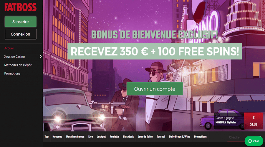 bonus de bienvenue Fatboss Casino tout savoir