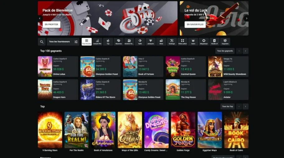 jeux disponibles sur Leon casino