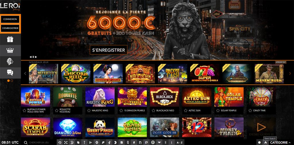  jeux disponibles sur le Casino Le Roi Johnny