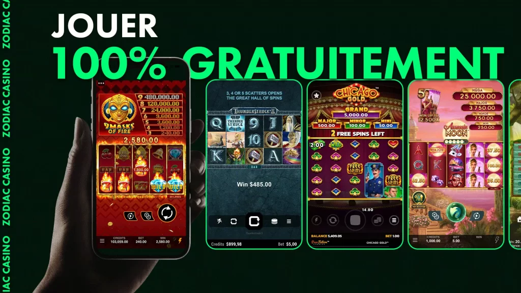  jeux gratuits de Zodiaccasino