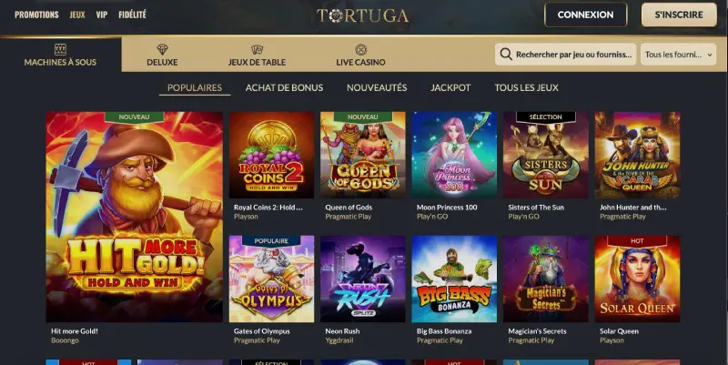 jeux sur tortuga casino