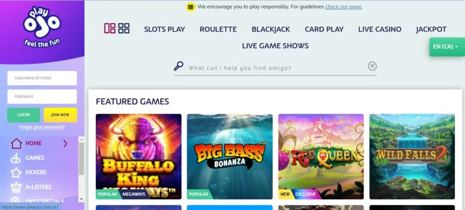 jeux gratuits de Casino PlayOJO Casino en ligne