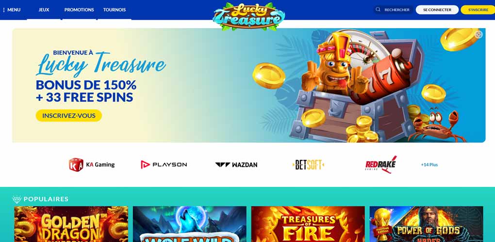 Le bonus de bienvenue Lucky Treasure casino