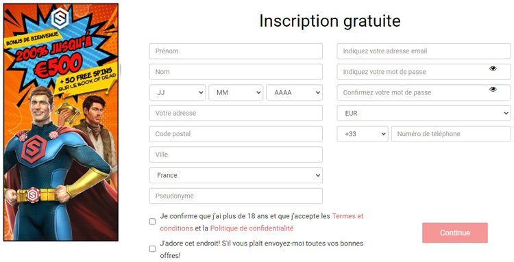 inscription sur Stakes777