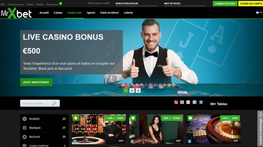 bonus live casino Mrxbet Casino