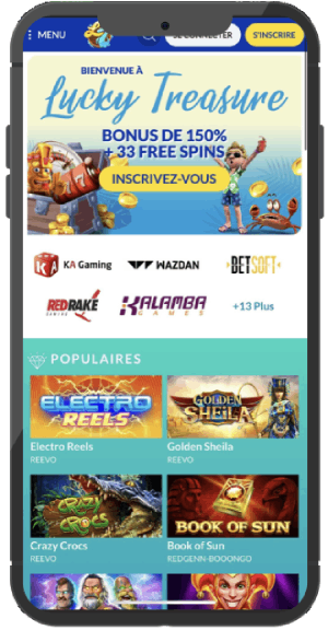 casino Lucky Treasure disponible sur mobile