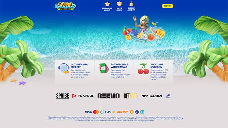 dépôts d'argent sur Lucky Teasure