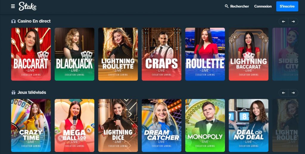 Jeux live sur Stakes777 ?
